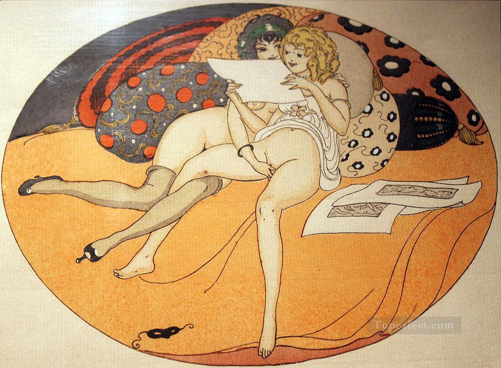 Lesbians Touching Gerda Wegener Erotic Adult Oil Paintings